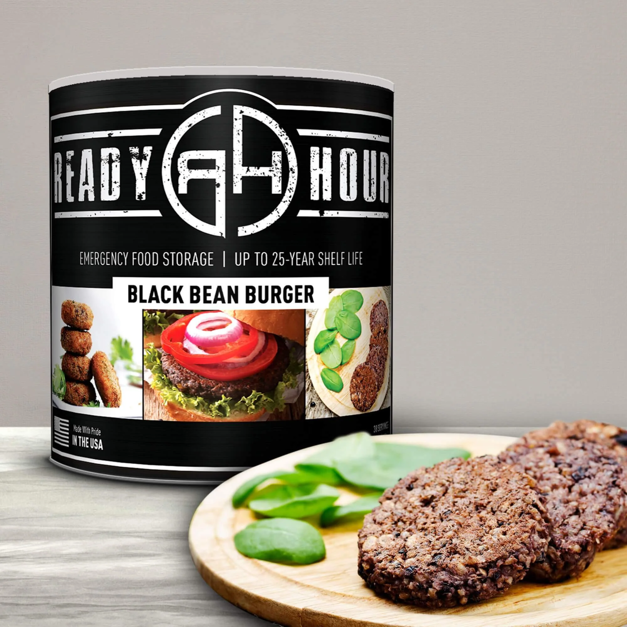 Black Bean Burger #10 Can (6-Pack) by Ready Hour - Image 3