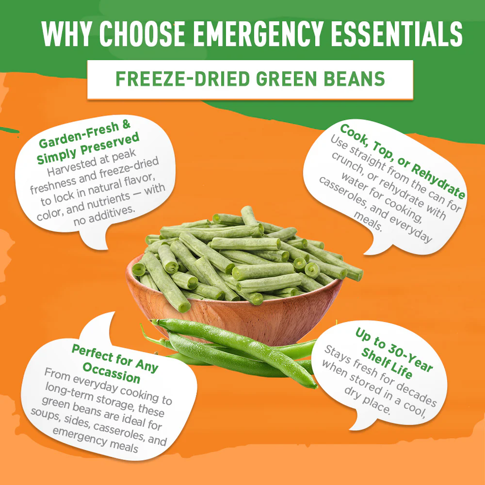 Emergency Essentials® Freeze-Dried Green Beans Large #10 Can - Image 5