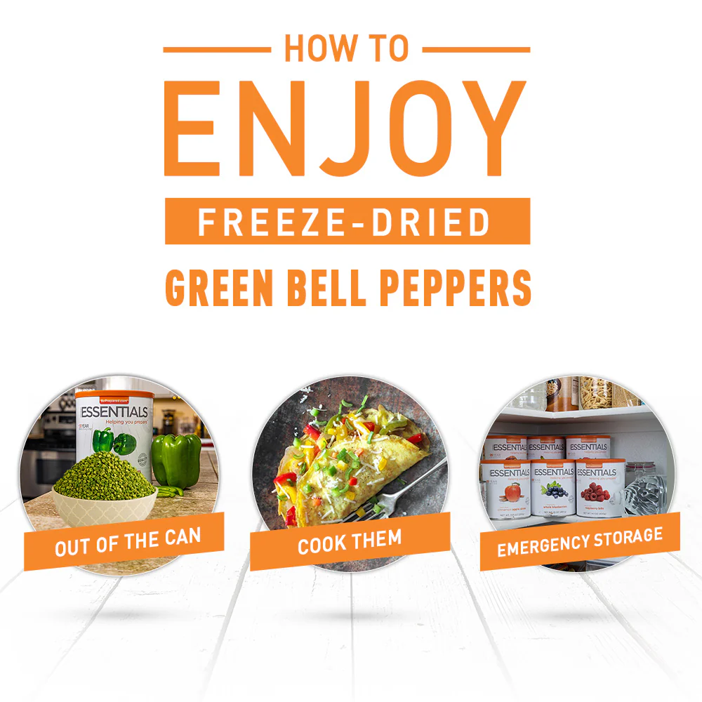 Emergency Essentials® Freeze-Dried Green Bell Pepper Dices Large Can - Image 5