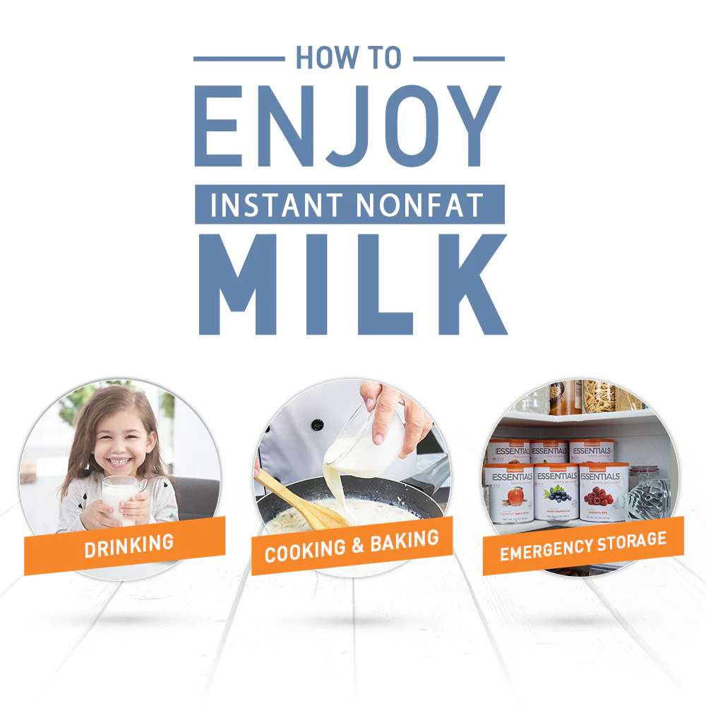 Emergency Essentials® Fortified Instant Nonfat Dry Milk Large (29 Ounces) #10 Can - Image 3