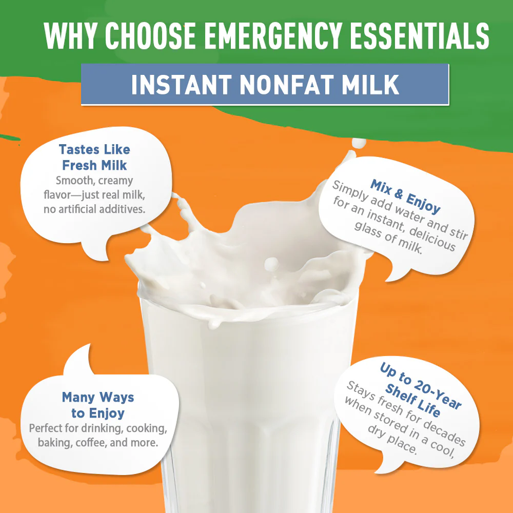 Emergency Essentials® Fortified Instant Nonfat Dry Milk Large (29 Ounces) #10 Can - Image 5