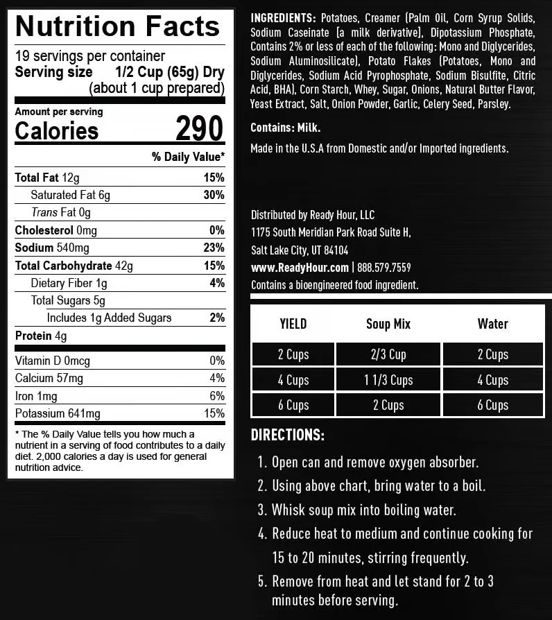 NEW - Ready Hour Homestyle Potato Soup #10 Can (19 servings) - Image 5