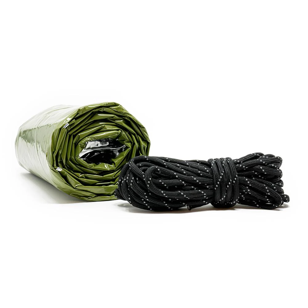 Ready Hour Army Green Nylon Emergency Tent with Survival Whistle - Image 3