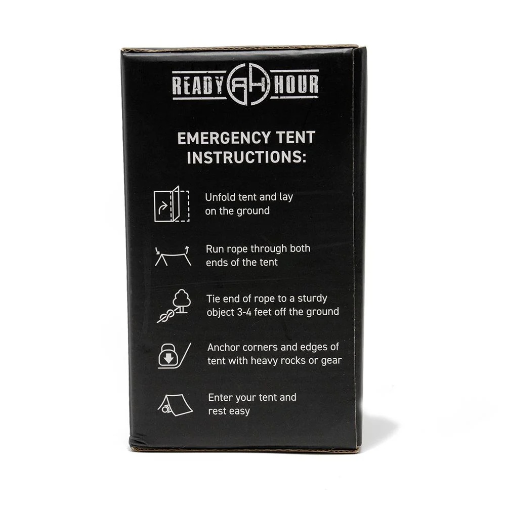 Ready Hour Army Green Nylon Emergency Tent with Survival Whistle - Image 4